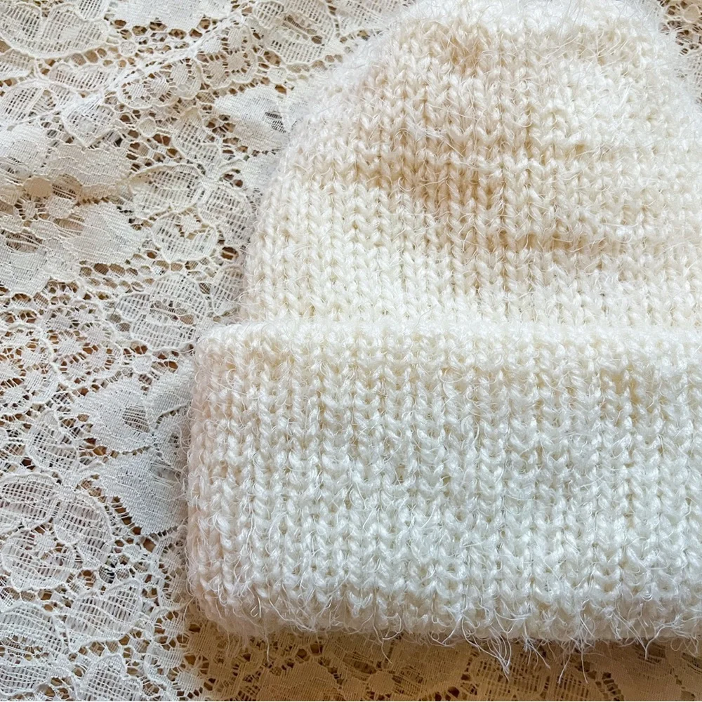 Cozy Fuzzy Hand Knit Knitted Beanie